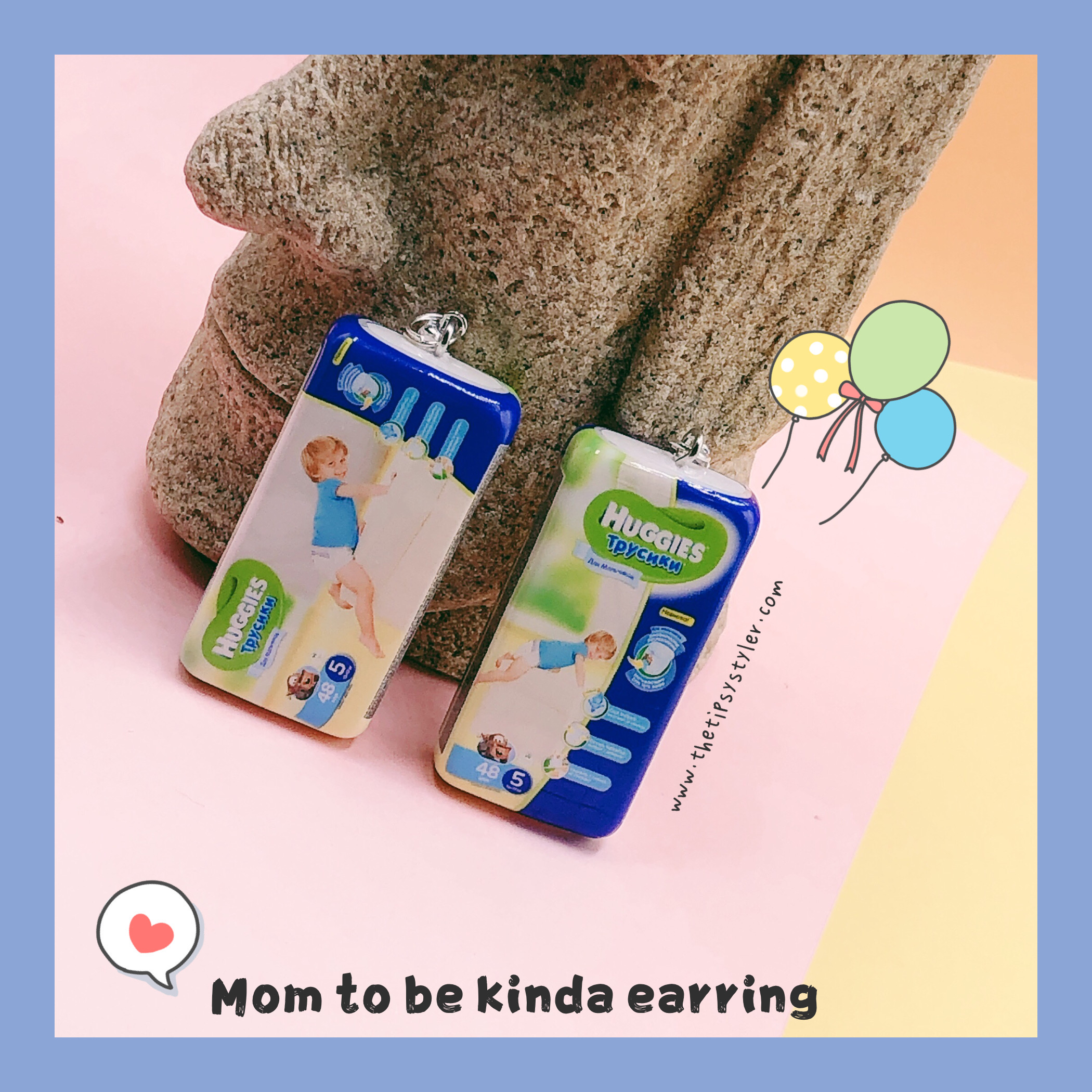 Huggies Diaper Earrings