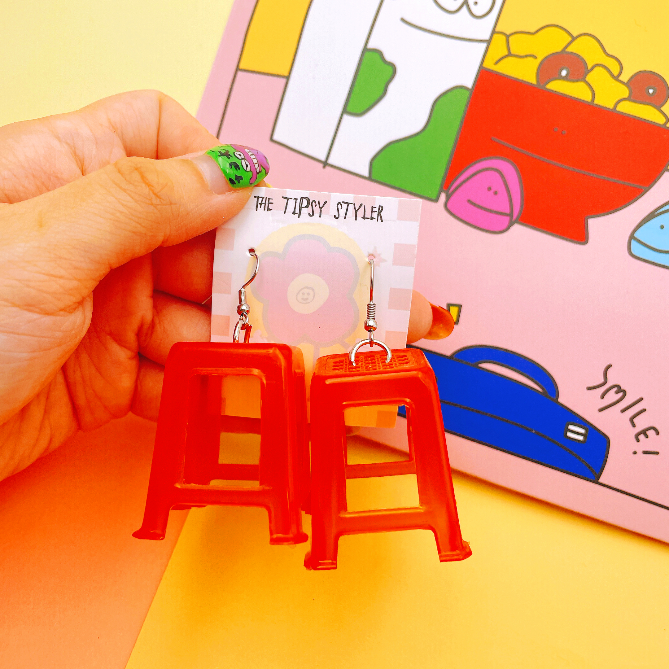 Plastic Stool Earrings