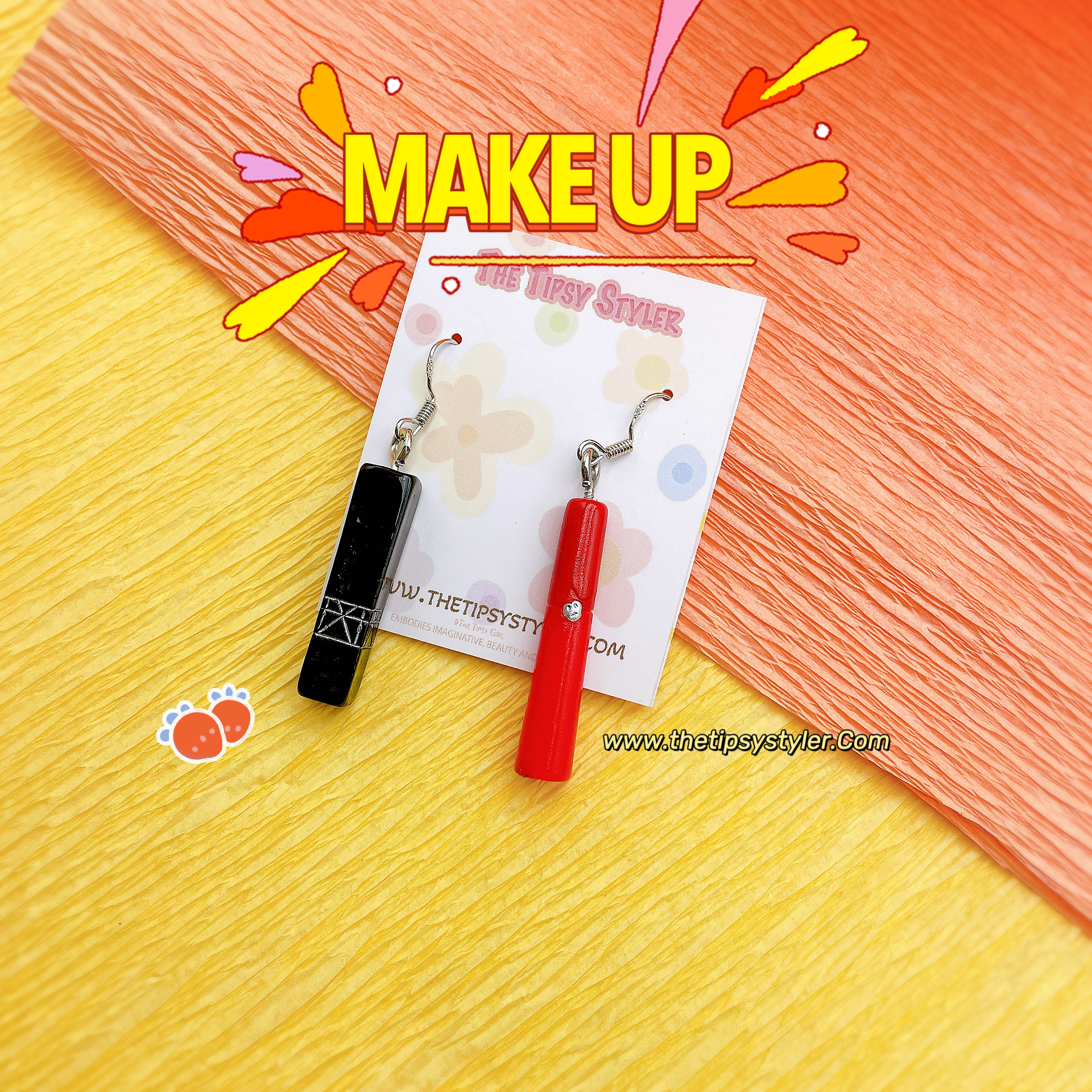Lipstick & Mascara Earring