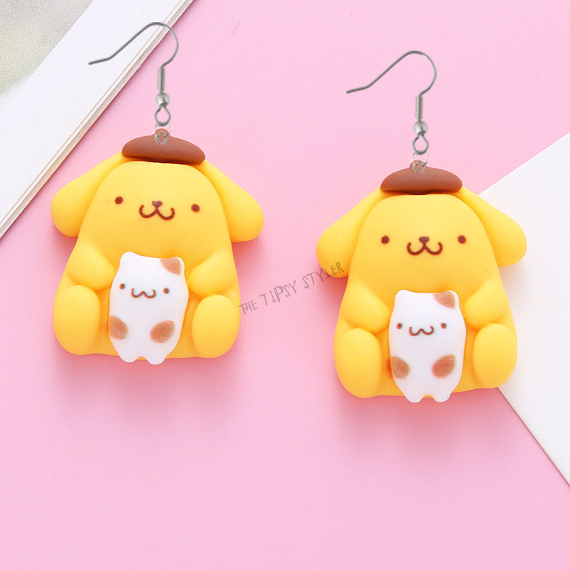 Pompompurin clay earring