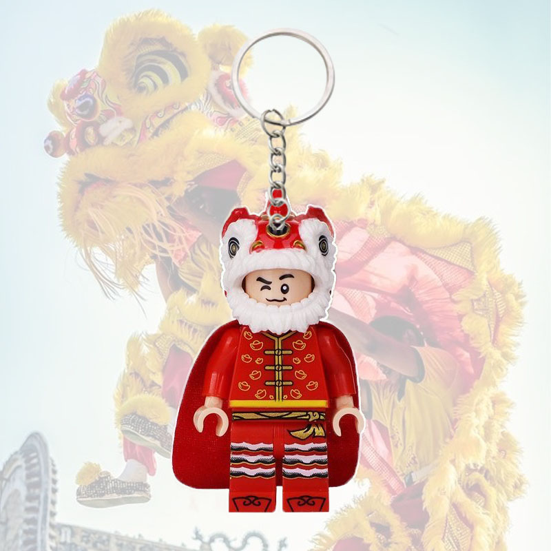 Lion Dance Mini Figure Keychain / Earring